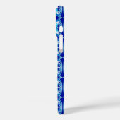 Art Deco Tapete Muster - Kobalt blau und weiß Case-Mate iPhone Hülle (Rückseite / Links)