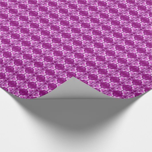 Art Deco Tapete Muster - lila und weiß Geschenkpapier (Ecke)