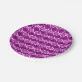 Art-Deco-Tapete - Muster - lila und weiß Pappteller (Schrägansicht)