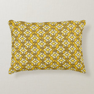 Art Deco Tapete Muster, Mustard Gold Dekokissen