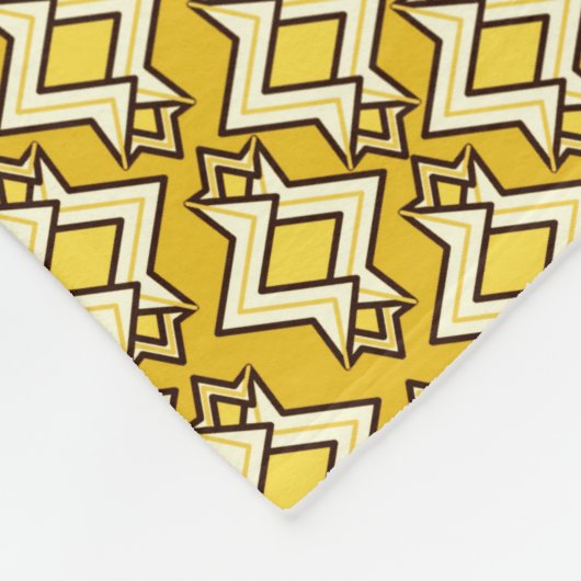 Art Deco Tapete Muster, Mustard Gold Fleecedecke (Ecke)