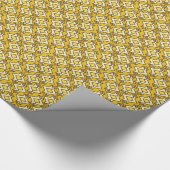 Art Deco Tapete Muster, Mustard Gold Geschenkpapier (Ecke)