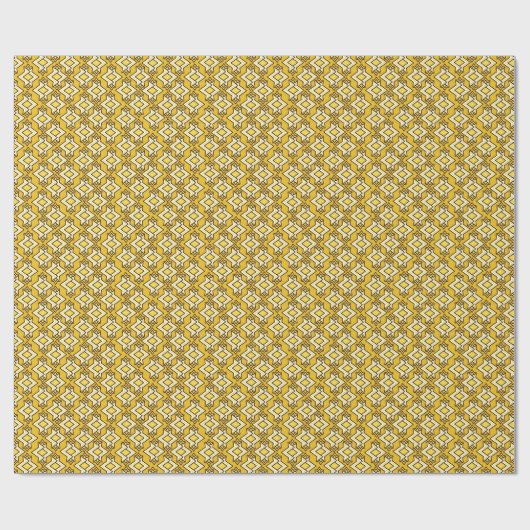 Art Deco Tapete Muster, Mustard Gold Geschenkpapier (Flach)