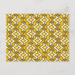 Art Deco Tapete Muster, Mustard Gold Postkarte