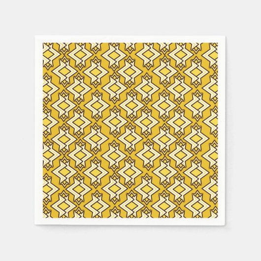 Art Deco Tapete Muster, Mustard Gold Serviette (Vorderseite)