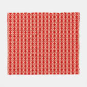 Art Deco Tapete Muster - rot und weiß Fleecedecke (Vorderseite (Horizontal))