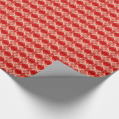 Art Deco Tapete Muster - rot und weiß Geschenkpapier (Ecke)