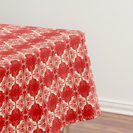 Art Deco Tapete Muster - rot und weiß Tischdecke (Beispiel)