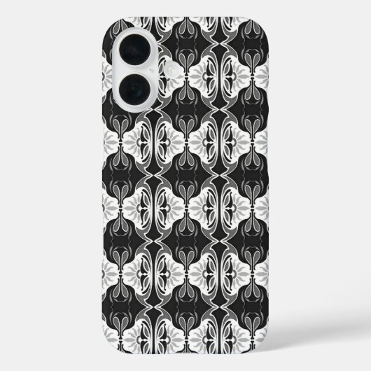 Art Deco Tapete Muster - Schwarzweiß Case-Mate iPhone Hülle (Rückseite)