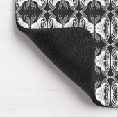 Art Deco Tapete Muster - Schwarzweiß Mousepad (Ecke)