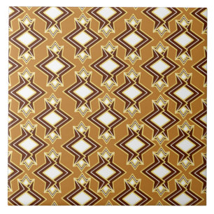 Art Deco Tapete Muster, Tan und Brown Fliese