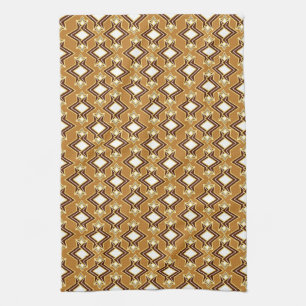 Art Deco Tapete Muster, Tan und Brown Handtuch