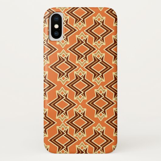 Art Deco Tapete Muster, Terracotta / Rost Case-Mate iPhone Hülle (Rückseite)