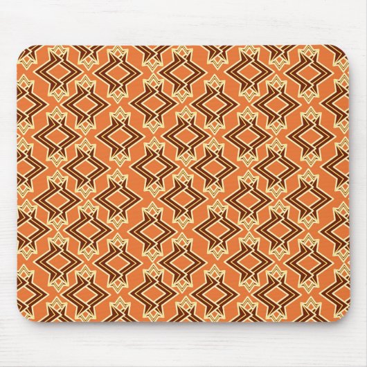 Art Deco Tapete Muster, Terracotta / Rost Mousepad (Vorne)