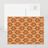 Art Deco Tapete Muster, Terracotta / Rost Postkarte (Vorne/Hinten)