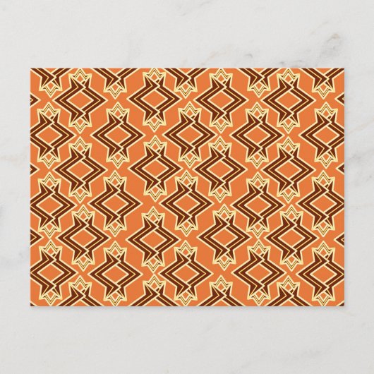 Art Deco Tapete Muster, Terracotta / Rost Postkarte (Vorderseite)