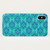 Art Deco Tapete Muster, Türkis und Cobalt Case-Mate iPhone Hülle (Rückseite (Horizontal))