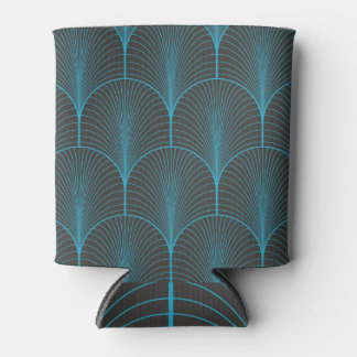 Art Deco Tapete: schwarzes und blaues Muster Dosenkühler