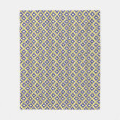 Art-Deco-Tapeten-Muster, Beige und Blau Fleecedecke (Vorderseite)