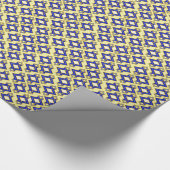 Art-Deco-Tapeten-Muster, Beige und Blau Geschenkpapier (Ecke)