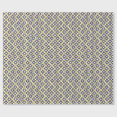 Art-Deco-Tapeten-Muster, Beige und Blau Geschenkpapier (Flach)