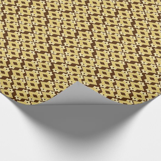 Art-Deco-Tapeten-Muster, braun und Gold Geschenkpapier (Ecke)