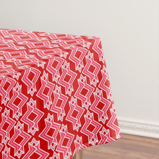 Art-Deco-Tapeten-Muster, dunkelrot und rosa Tischdecke (Beispiel)