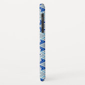 Art-Deco-Tapeten-Muster, grau/grau und blau Case-Mate iPhone Hülle (Hinten/Links)