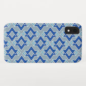 Art-Deco-Tapeten-Muster, grau/grau und blau Case-Mate iPhone Hülle (Rückseite (Horizontal))