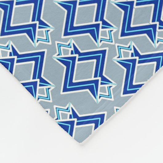Art-Deco-Tapeten-Muster, grau/grau und blau Fleecedecke (Ecke)