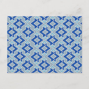 Art-Deco-Tapeten-Muster, grau/grau und blau Postkarte