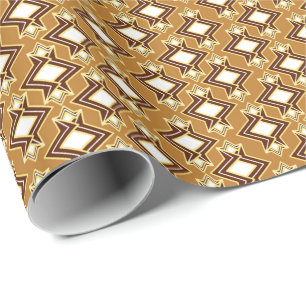 Art Deco Tapetenmuster, Beige und Braun Geschenkpapier