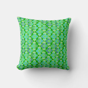 Art Deco Tapetenmuster, Jade Grün Kissen