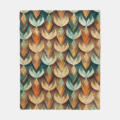 Art Deco Teal & Gold Geometric Pattern (10) Fleecedecke (Vorderseite)
