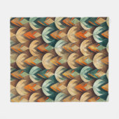 Art Deco Teal & Gold Geometric Pattern (10) Fleecedecke (Vorderseite (Horizontal))