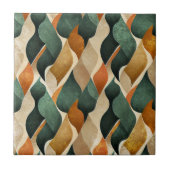 Art Deco Teal & Gold Geometric Pattern (4) Fliese (Vorderseite)