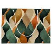 Art Deco Teal & Gold Geometric Pattern (4) Große Geschenktüte (Rückseite)