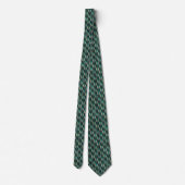 Art Deco Teal & Gold Geometric Pattern (7) Krawatte (Rückseite)