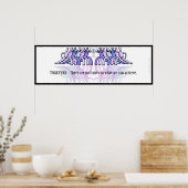 Art Deco Teamwork Motivierend Banner (Plum,Blue) Poster (Küche)