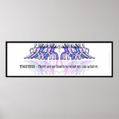 Art Deco Teamwork Motivierend Banner (Plum,Blue) Poster (Vorne)
