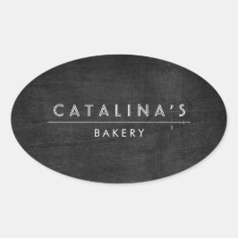 Art Deco Text auf Schwarzwald Ovaler Aufkleber