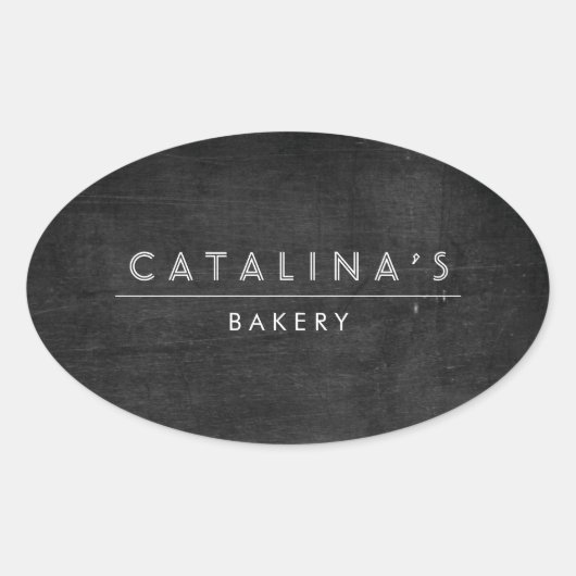 Art Deco Text auf Schwarzwald Ovaler Aufkleber (Vorderseite)