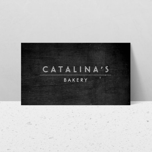 Art Deco Text auf Schwarzwald Visitenkarte