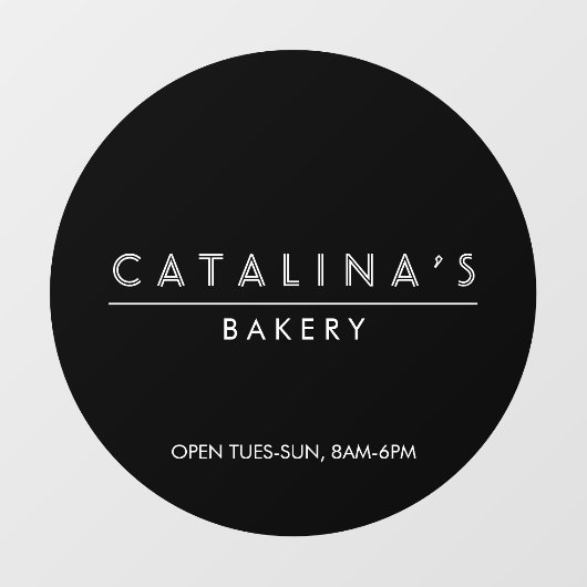 Art Deco Text Bäckerei, Café, Shop Fensteraufkleber (Blatt)