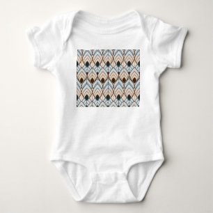 Art Deco: Texturierte Nahtlose Ornamente. Baby Strampler