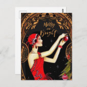 Art Deco the Halls Postkarte (Vorne/Hinten)