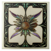 Art Deco Thistle Wine Deco Fliese (Vorderseite)