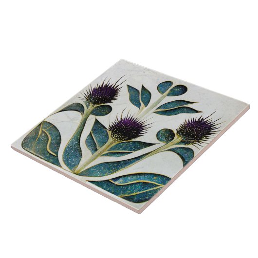 Art Deco Thistle Wine Deco Fliese (Seite)