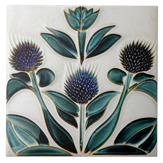 Art Deco Thistle Wine tasting in der Fattoria Monc Fliese (Vorderseite)