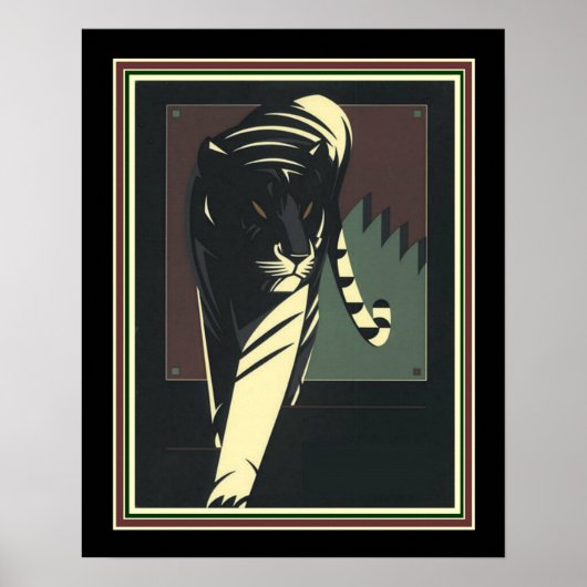 Art Deco Tiger Print 16 x 20 Poster (Vorne)